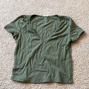 Cargo green crop top